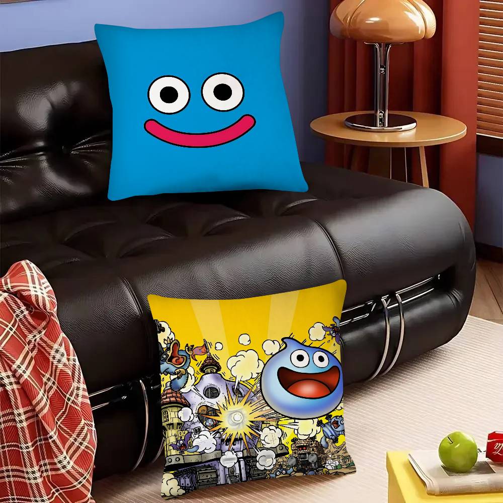 Game Slime Morimori Dragon Quest Pillow Case Fashion Square Pillowcase Bedroom Sofa Room Ins Decoration Leisure