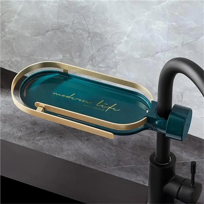 Faucet Storage Dry Rack Shower Rod Rack Bathroom Sink Drain Rack Soap Sponge Rag Holder For Kitchen Accessories