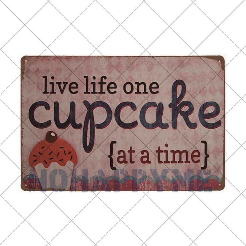 Food Dessert Sign Cake Donuts Hot Dog Metal Plaque Vintage Poster Decorative Restaurant Shop Cafe Wall Decoration Plates 20x30cm