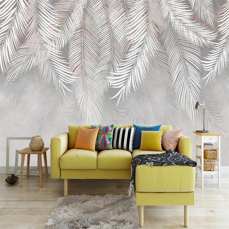 3d Wallpaper Nordic Minimalist Luxury Feather Mural Tv Bedroom Background Wall Mural Hotel Coffee Shop Decoration