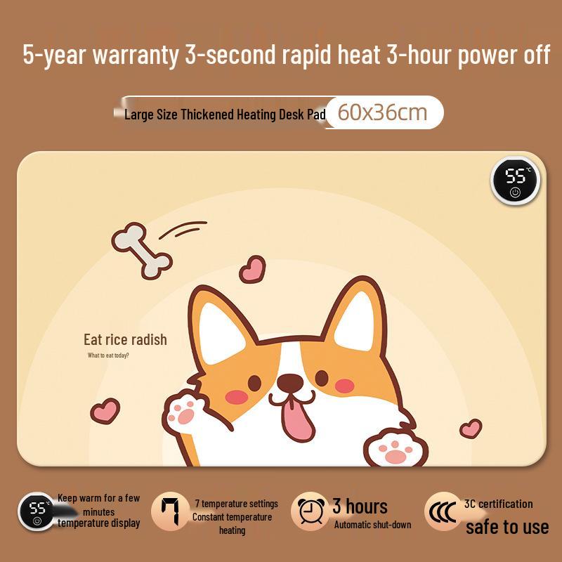 

Adjustable Electric Heated Desk Pad & Hand Warmer - Extra Large 60*36 Button Model, 3 Heat Settings, Timed