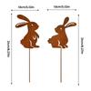 Decorative Garden Stakes Easter Iron Cute Bunny Ground Insert Home Outdoor Decoration Supplies Garden Plug Photo Props For