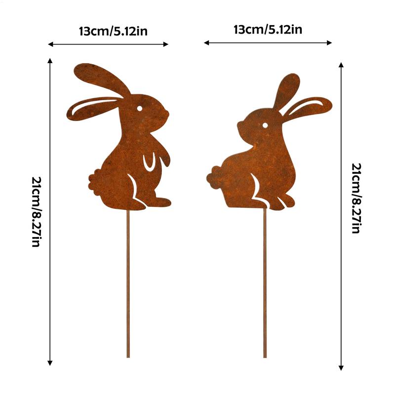 Decorative Garden Stakes Easter Iron Cute Bunny Ground Insert Home Outdoor Decoration Supplies Garden Plug Photo Props For