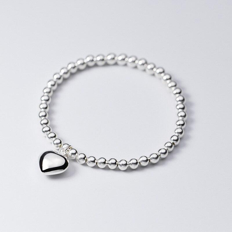 

Trustdavis Минималистский браслет из стерлингового серебра 925 пробы с бусинами 4 мм в форме сердца 925 пробы для модных женских вечеринок S925 ювелирные изделия Da1003