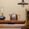 Yixing Zisha Teapot: Semi-Handmade Hexagonal Pine Carving with High Temperature Gold Sand Finish