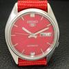 AUTOMATIC 7S26A VINTAGE SEIKO 5 JAPAN MENS RED COLOR DIAL WATCH a701612-5 R206c-a701612
