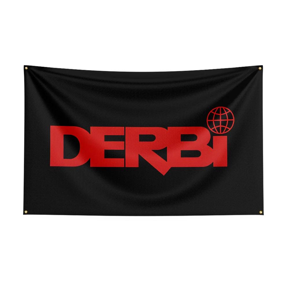 3x5 Ft DDerbi Motorcycle Flag Polyester Digital Printing Banner for Garage Wall Art Out Door Decoration With Brass Grommets