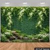 2D Romantic Ivy Wall Pond Photography Backdrop