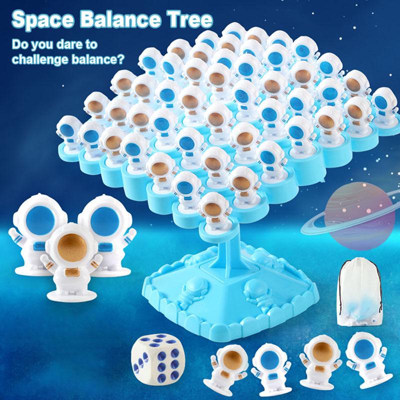 Astronauts Creative Balancing Tree Toy Balance Board Tabletop Party Funny Parent-Child Interactive Game Building Block Toy