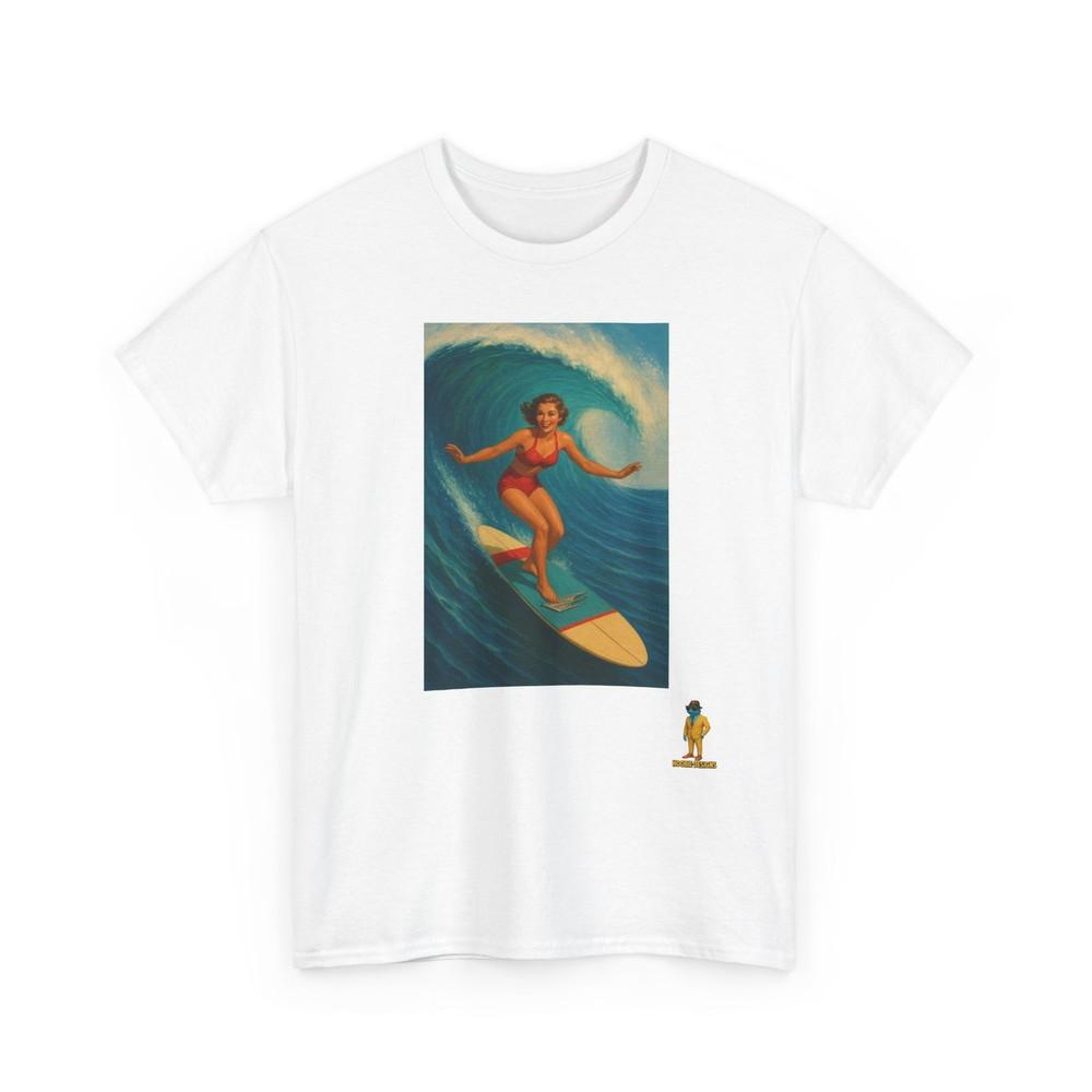 Mid Century Modern - Surfing Woman T-Shirt | Retro Beach Unisex T-Shirt XXL