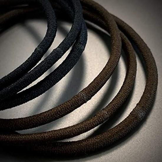 Made Japan hair ties thin 6-piece set thickness 2.5mm no knot (brown)