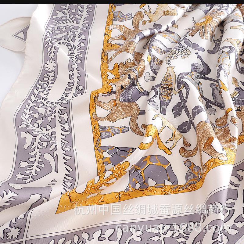 Animal Kingdom 111 Mulberry Silk Scarf Twill Pure Silk 91 Large Square Scarf Animal Wind