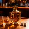 Chanukka Whiskey Dekanter 2025 300ml Goldbeschriftete Glasflasche Feiertags-Hausbar-Dekor Jüdisches Kultursymbol Geschenk