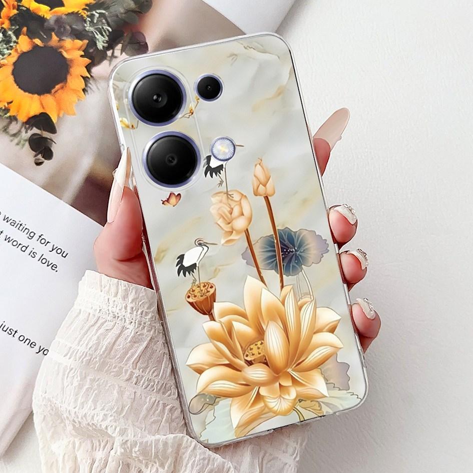 Pro pouzdro Xiaomi Redmi Note 13 Kryt Note 13 Pro Populární malovaný květinový měkký silikonový kryt na telefon Pro Redmi Note13 Pro 4G 5G Funda