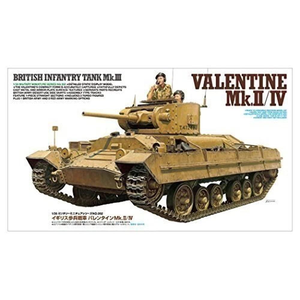 Tamiya 135 Military Miniature Series No.352 Britský armádní pěchotní tank Valentine Mk.2Mk.4 Plastikový model 35352