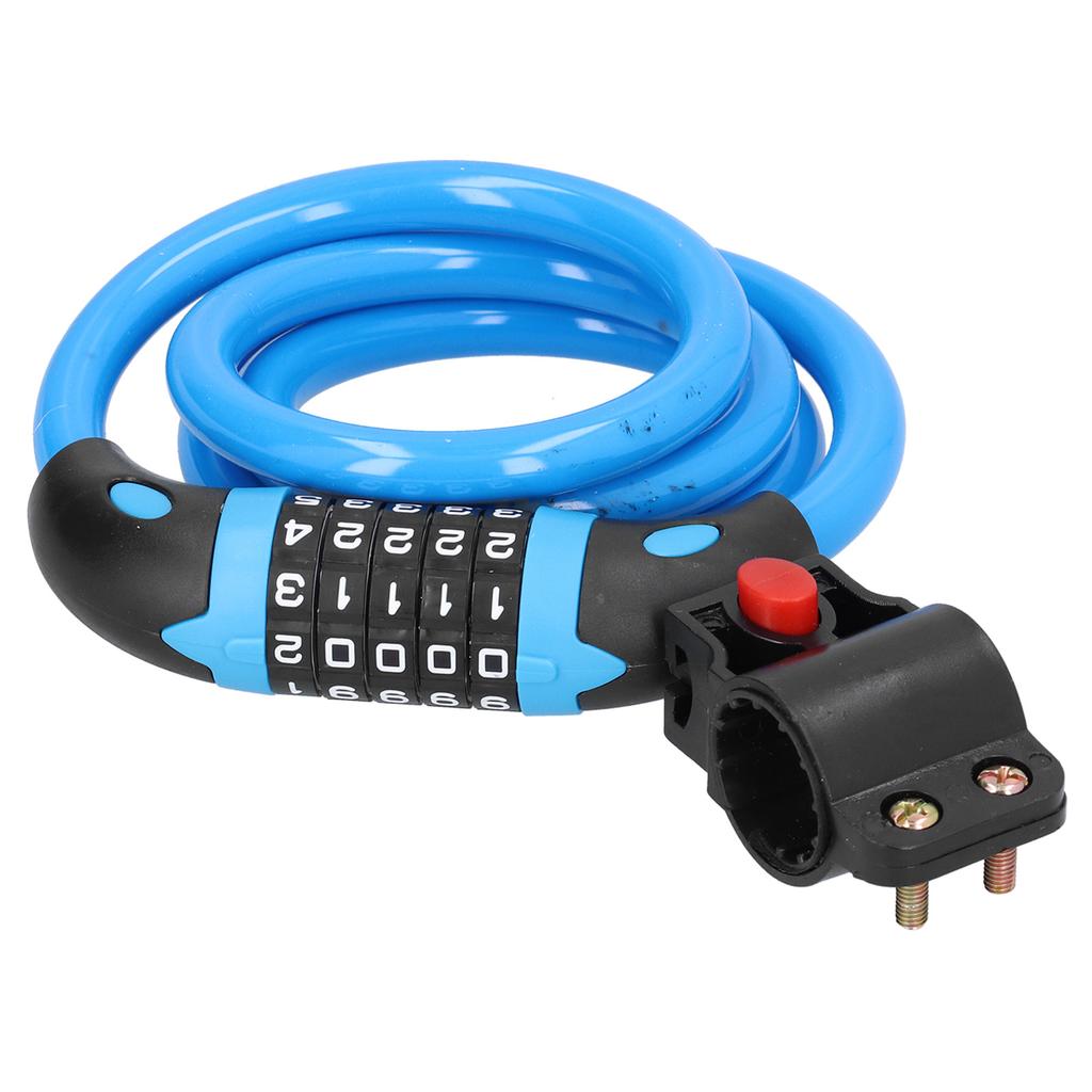 Bicycle Password Lock 5Digit Code Combination Lock Bike Security Antitheft Ring Lock(Blue )