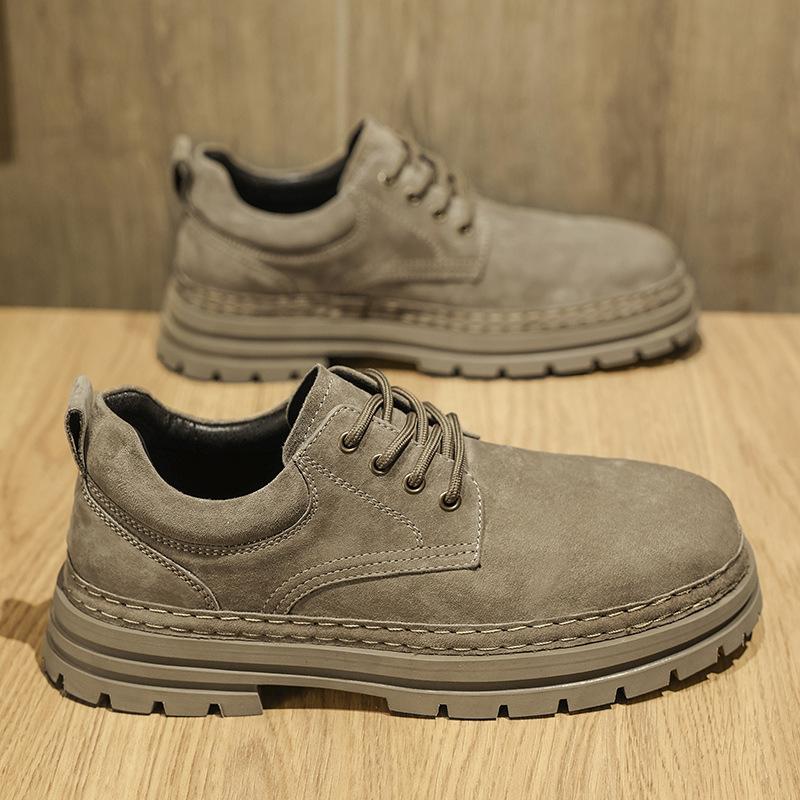 Martin Men's Shoes Autumn and Winter Men's Small Leather Shoes Low-top Casual Shoes Versatile Platform Tooling Shoes