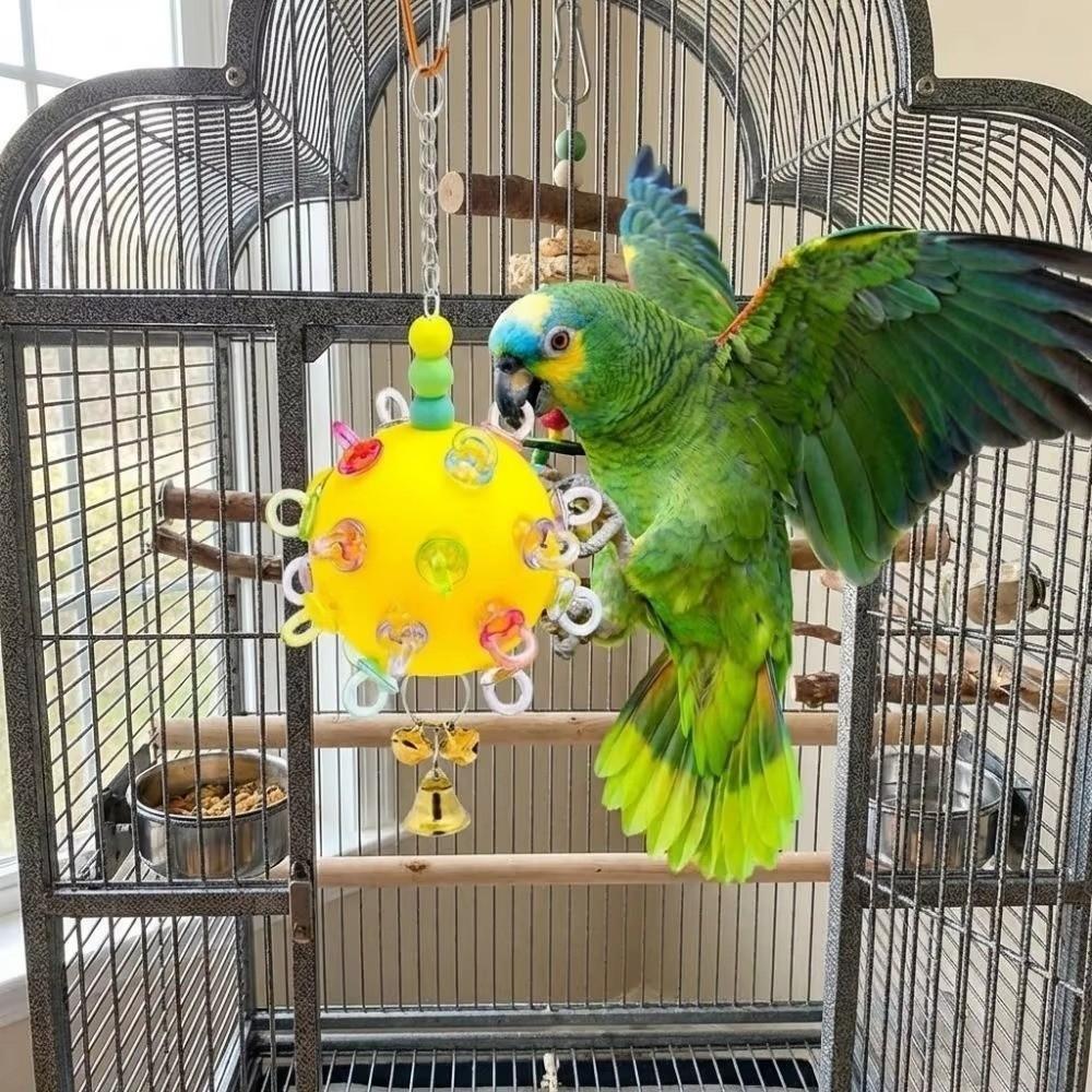 Bite Resistant Parrot Chewing Toy Bell Foraging Ball New Bird Cage Toy Cockatiel