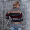 Damen Herbst und Winter Strickpullover mit Rautenmuster Lässiger, lockerer Pullover