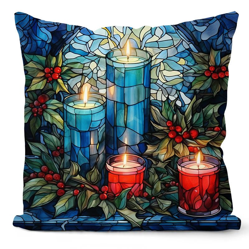 New Christmas Pillowcase Snowman Print Pillowcase Blue Glass Christmas Decoration Pillowcase