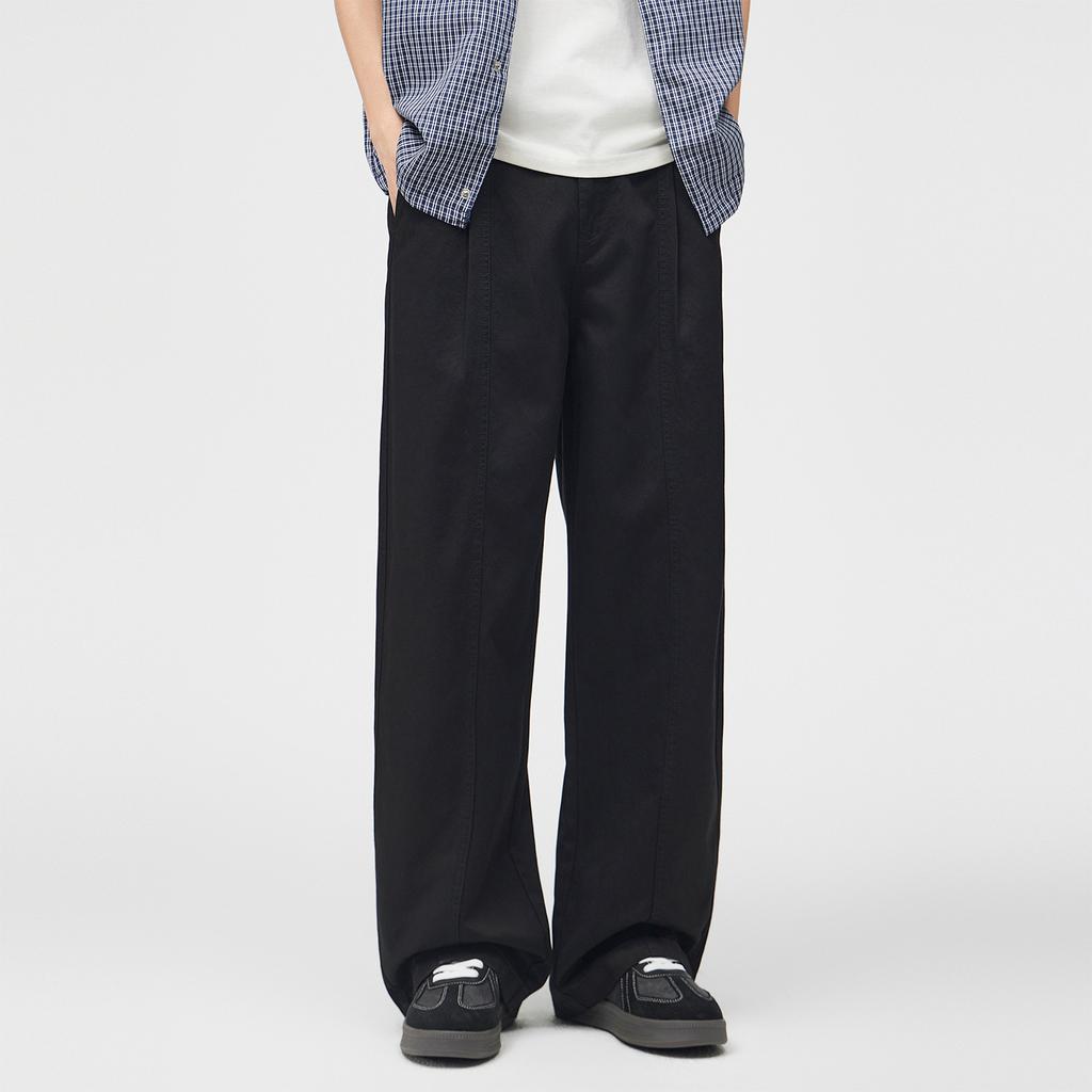 American deconstruction straight casual pants men's spring new relaxation Tencel breathable versatile loose wide-leg pants wholesale