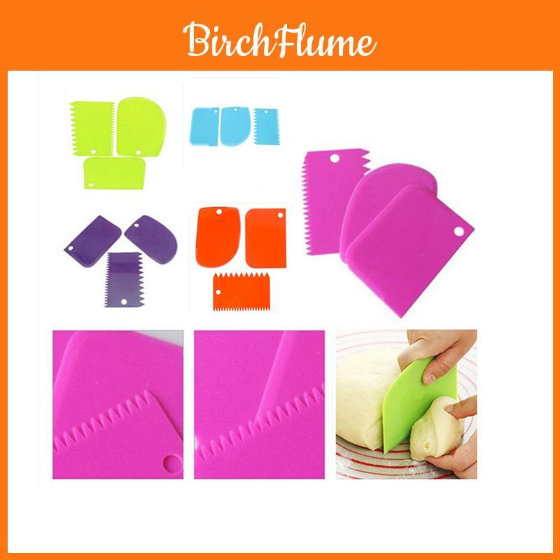 Versatile Plastic Dough Icing Fondant Scraper Set For Cake Decorating And Baking