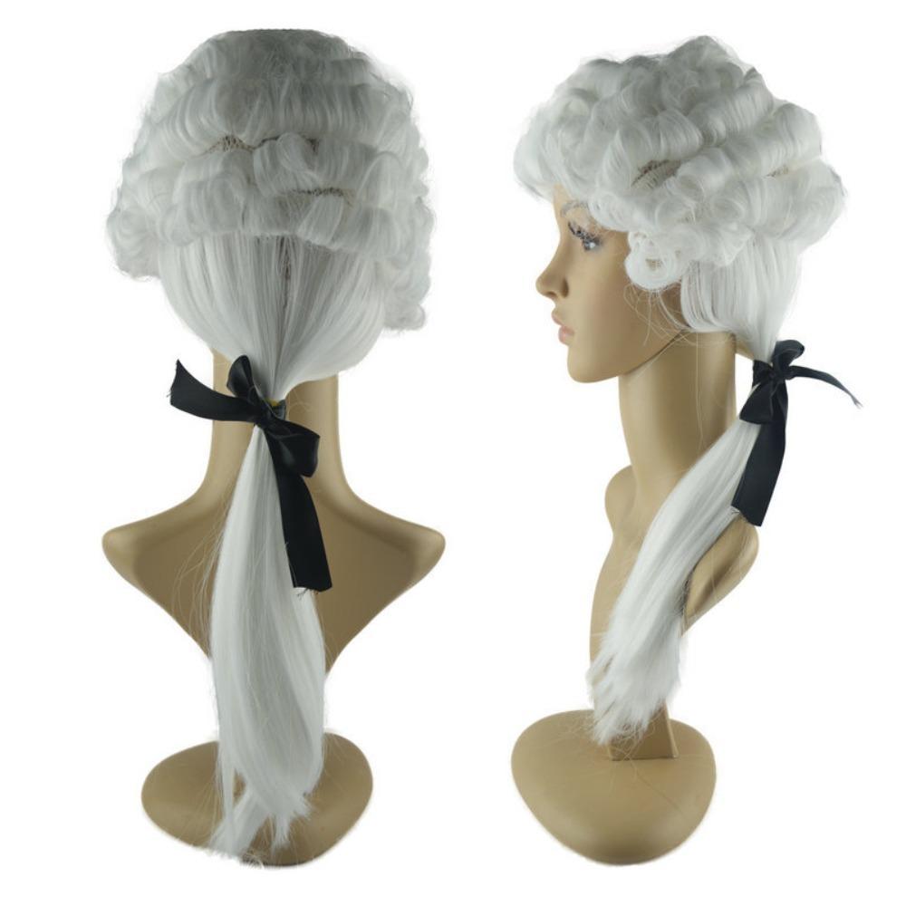 Funny Lawyer Judge Wig Long Baroque Curly Male Wigs Halloween Cosplay Wig Festival Party