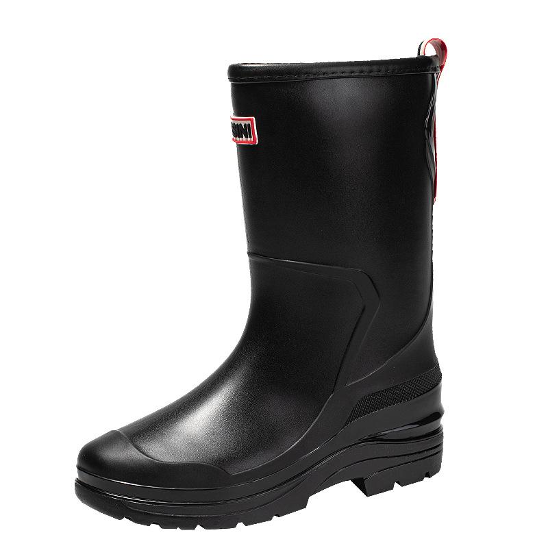 New Rain Shoes Women's Bundle Water Shoes Fashion Medium Tube Rain Boots Students Wear Work Waterproof Glue Shoes Women