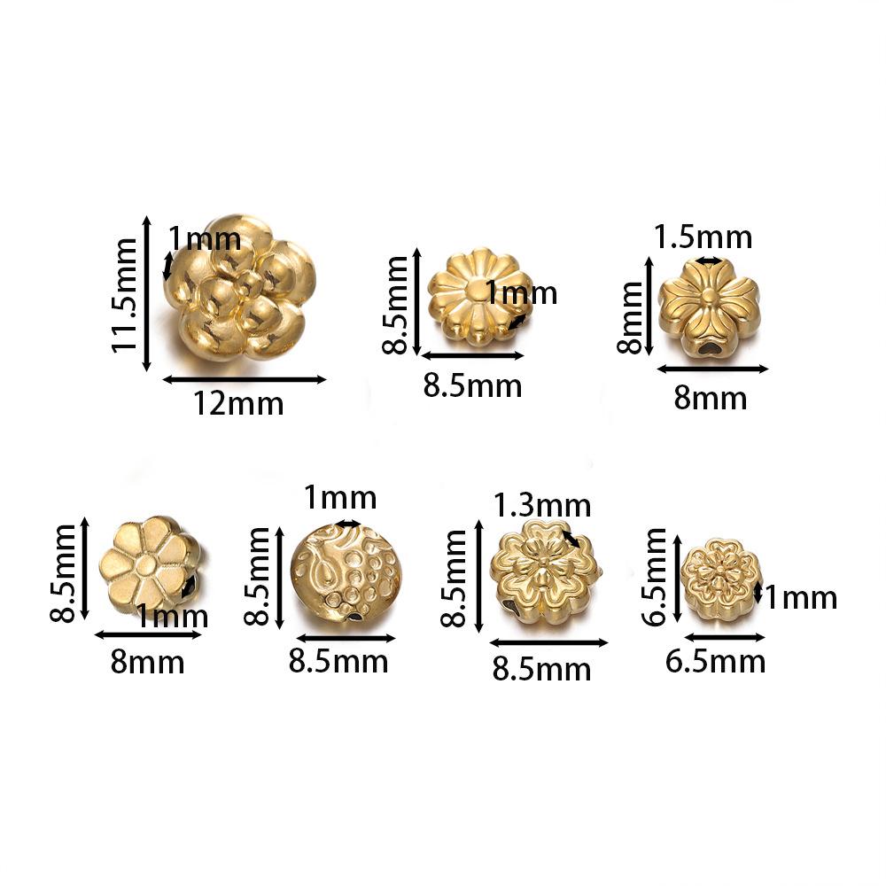 Stainless Steel Flower Beads, Perforated Six-valve Flower Septum Beads DIY Jewelry Accessories