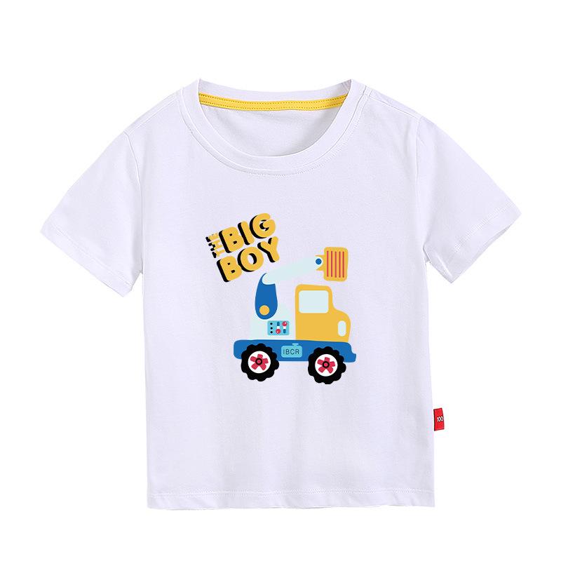 New Boys' Pure Cotton Short-Sleeve Printed T-Shirt - Round Neck Summer Top