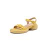 Summer Student Sandals Women's Round Head New Sandals Rubber Soft Sole Platform Sandals Buckle Girl Word with Sandals