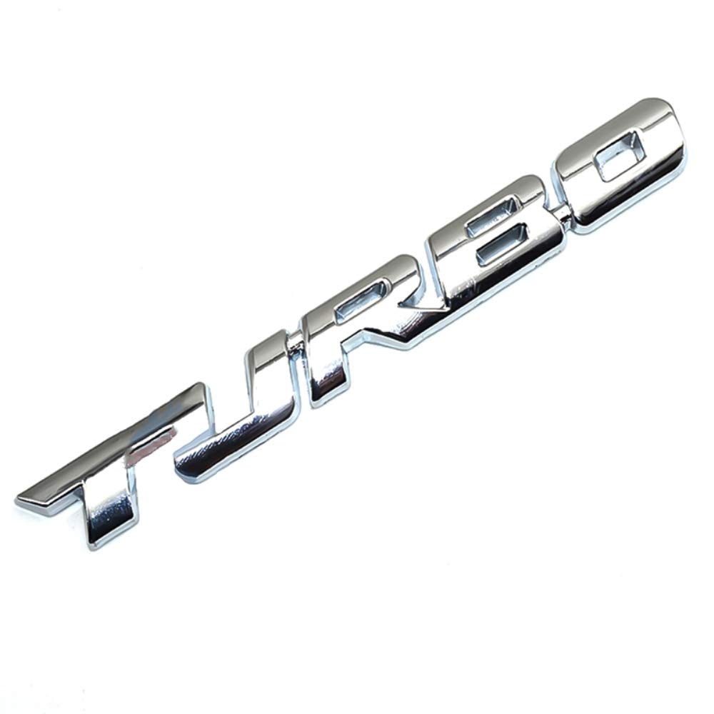 

YFFSFDC Universal Sticker TURBO Turbo 3D 3D Emblem Drift Cool Custom Sticker Metal Chrome Silver