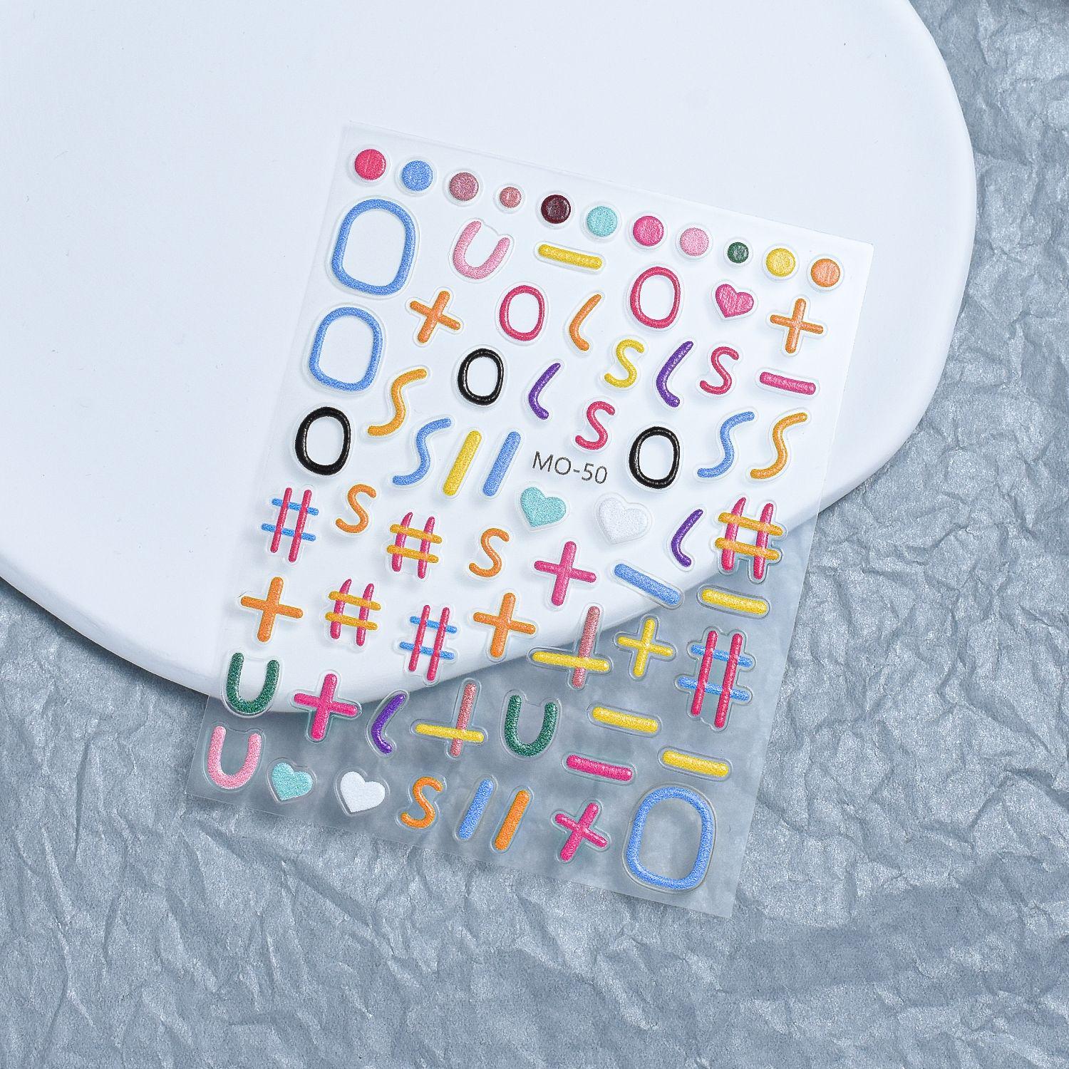 

3D наклейки для дизайна ногтей «Дофаминовое облегчение»: Линии, Круги, Тюльпаны и Дизайн букв