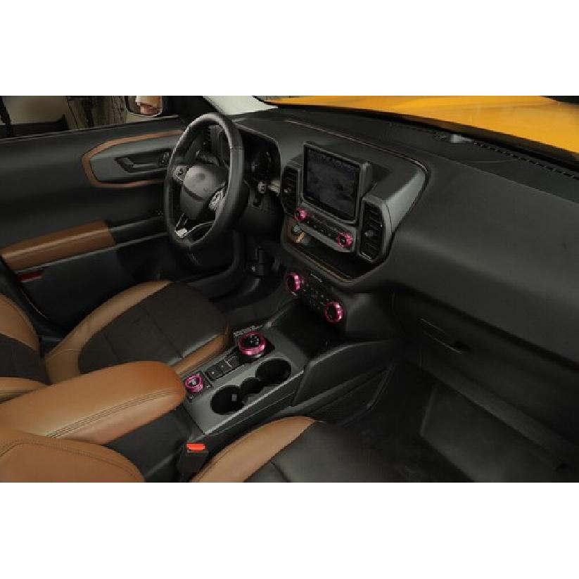 Pink AC CD Switch 4WD Control Knob Cover Ring Trim for Ford Bronco Sport -25