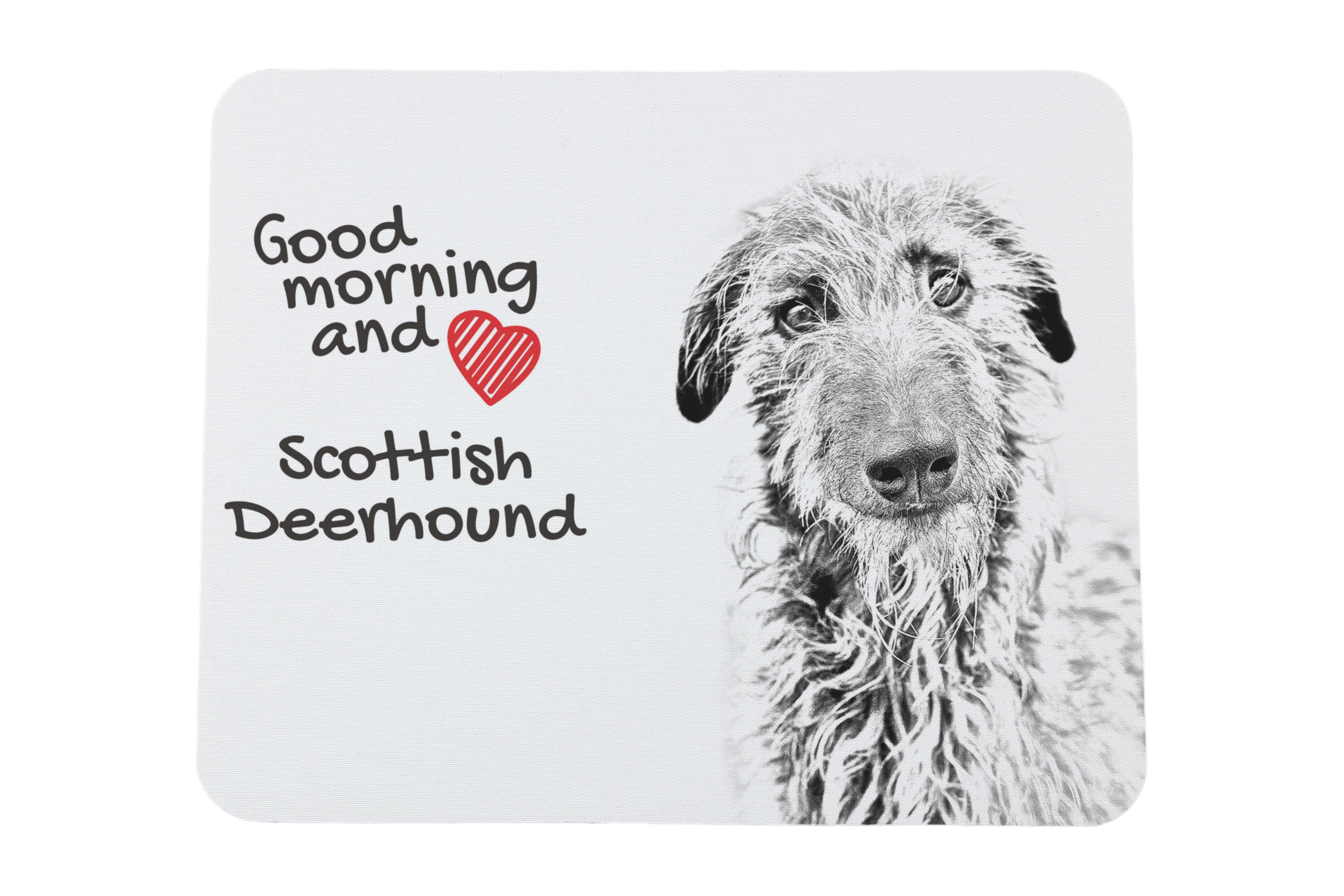 

Deerhound, Scottish Deerhound - mouse pad with print, personalized dog-themed mouse pad, unique gadget for an office worker by Art-Dog brand білий