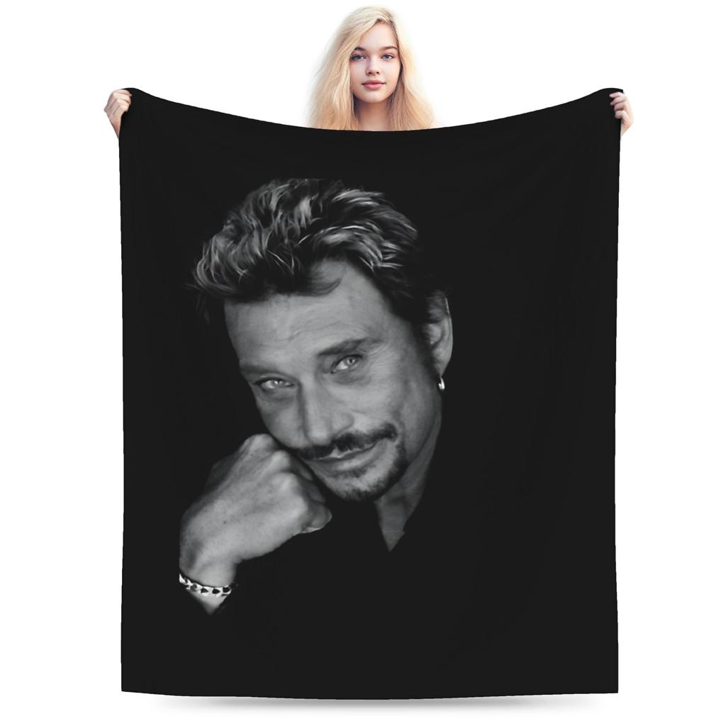 French Singer Johnny Hallyday Rock Star Blanket Quality Warm Soft  Throw Blanket Spring Boy Girl Couch Chair Bedspread