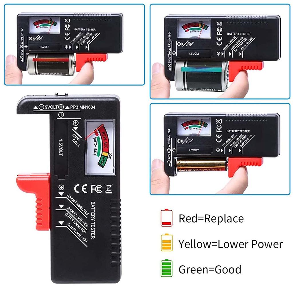 Battery Tester,Household Battery Tester,Universal Battery Tester,for AA AA C D 9V 1.5V Button Cell Batteries