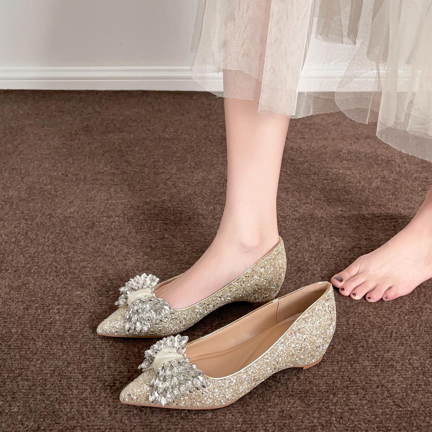 

3386-5 Новые осенние туфли-лодочки на толстом каблуке-шпильке с острым носком в французском стиле для невесты для женщин 38