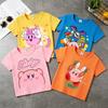 Cute Kirbys Children T-shirt Girl Boy Cotton Short Sleeves Kawaii Tees Fashion Round Neck T Shirt Kids Cartoon Summer Clothes
