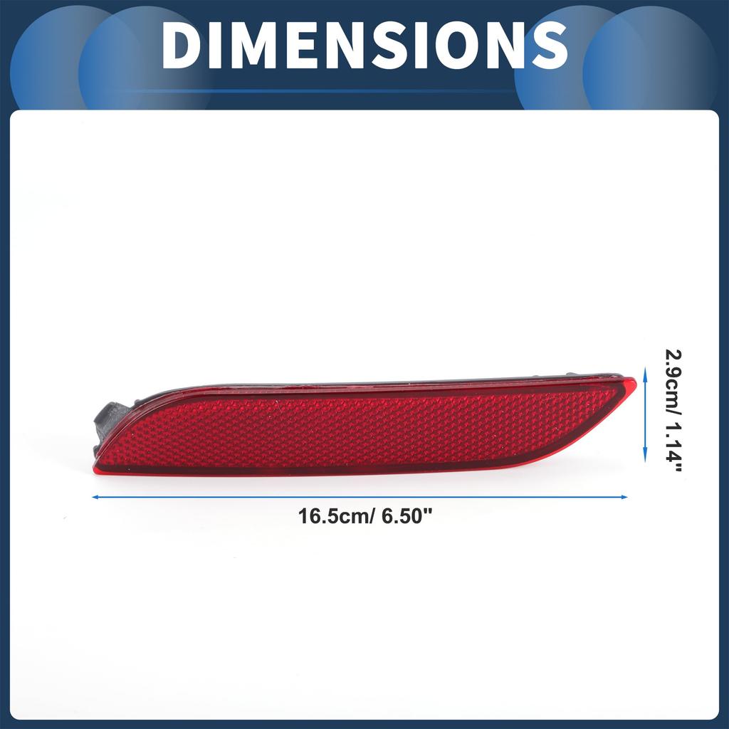 INFINAUTO Fit Toyota Camry 2019-2024 Bumper Reflector Rear Left 6.50"x1.14" Bumper Reflector Side Marker No.8192006060 Plastic Red Durable