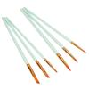 6pcs Paint Brush 6 Sizes Convenient Practical Reliable Durable Light Green Handle Drawing Supplies for Artists