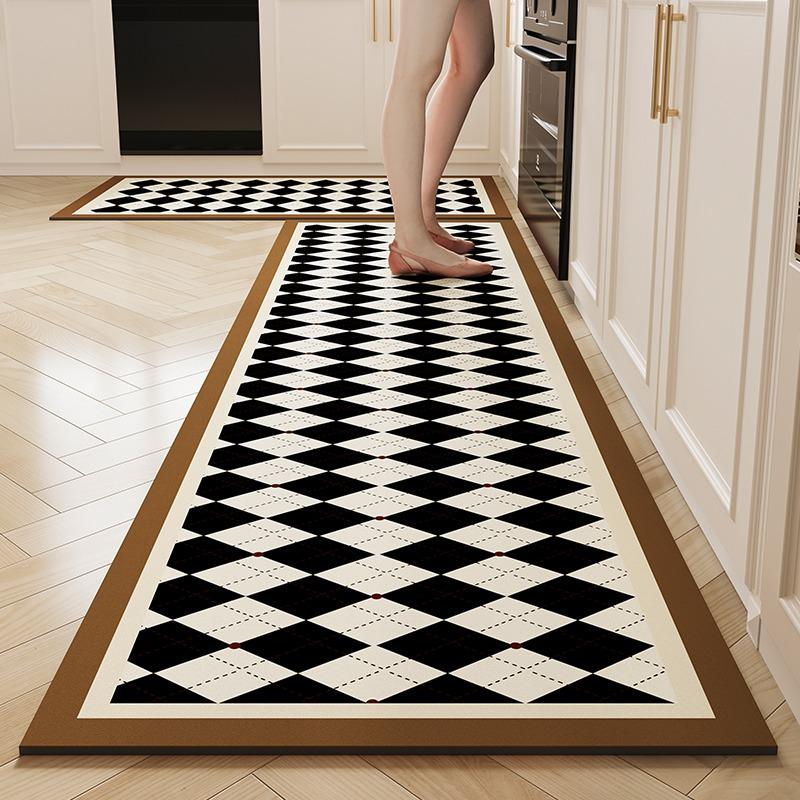 Kitchen Floor Mat Pvc Leather Non-Slip Foot Mats Waterproof Oil-Proof Home Decoration Flower Rug Tappeto Cucina Pvc