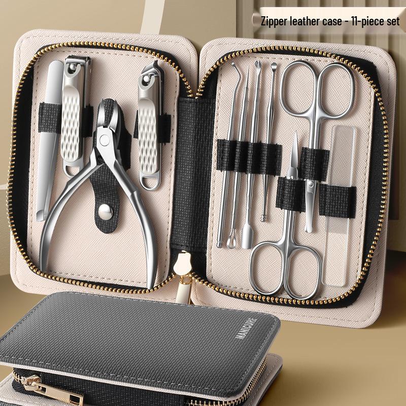 Premium Stainless Steel Manicure & Pedicure Tool Set with Tweezers and Nail Clippers