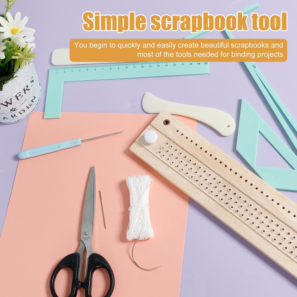 Bookbinding Easy Scrapbooking Tool Plastic Positioner Ruler for Efficient Production Convenient Binding Device for Handbook