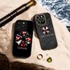Classic Evil Umbrella cool pattern design Phone Case for iPhone 17 16 15 14 13 12 Pro Max Sheepskin Silver-edged protective case