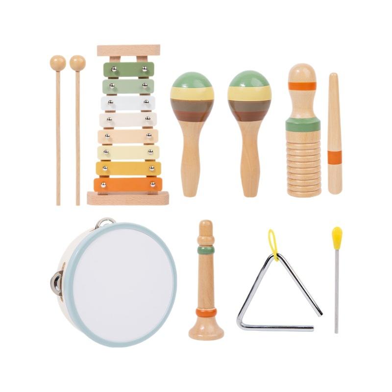 Orff Early Education Musical Instruments 6-Piece Set, Children'S Educational Percussion Music Combination Wooden Toys