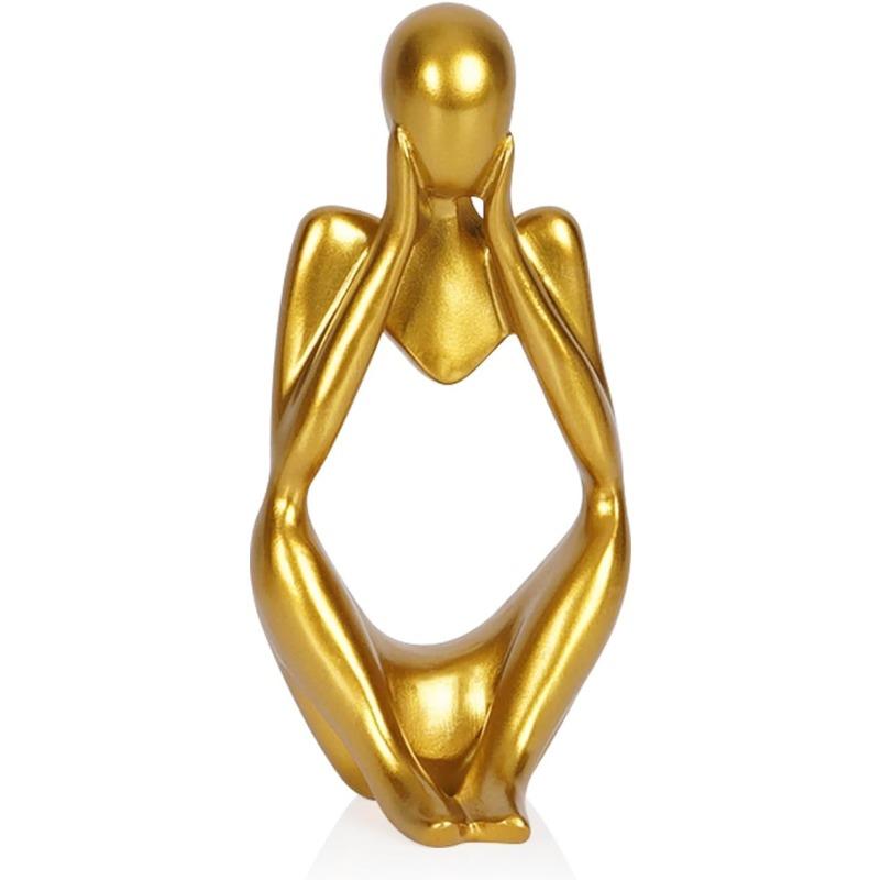 1 шт. Песчаник Смола Стиль Мыслителя Абстрактная Скульптура Украшение Коллекционное Книжная полка Настольное украшение