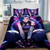 Exquisite 3D Arcane Jinx Wallpaper Game Wild Rift Print Bedding Set Duvet Cover Comforter Bed Youth Girls Boys Gift