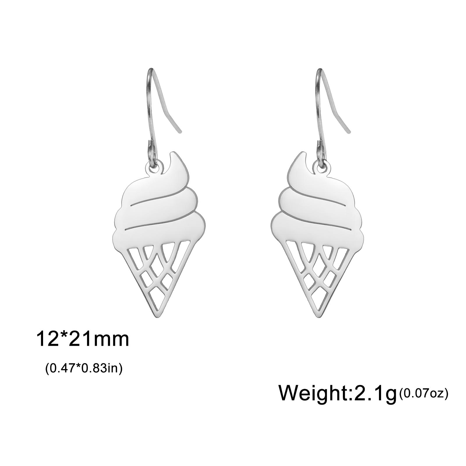 

Teamer Cute Ice Cream Dangle Earrings for Women Girls Stainless Steel Hoop Earrings Lovely Daily Street Jewelry Valentine Gift