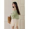 Women's Loose Off-Shoulder Knit Top with Contrast Lace Trim